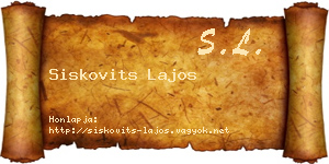 Siskovits Lajos névjegykártya